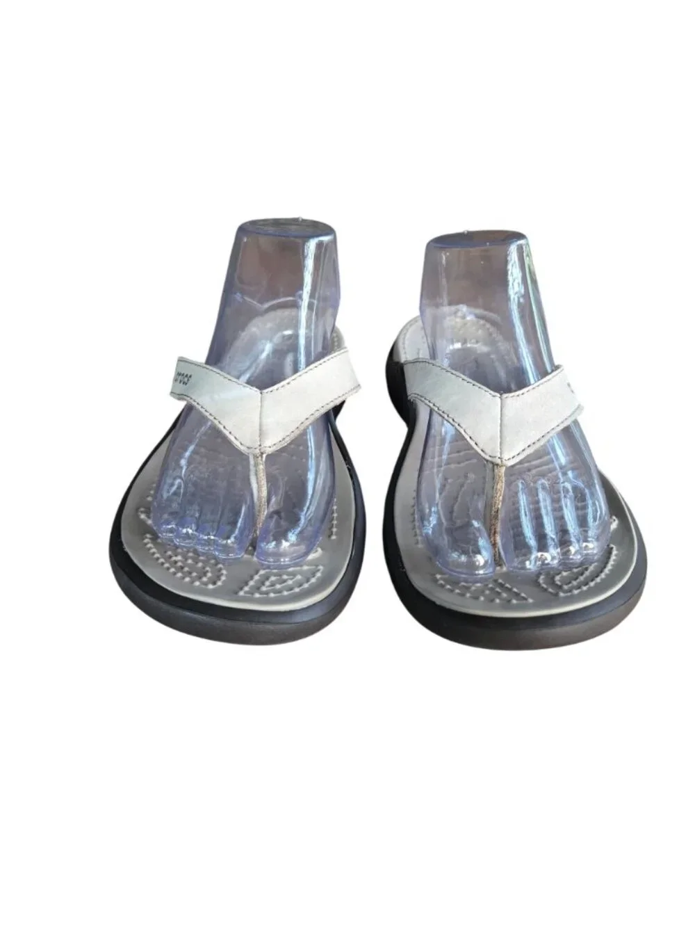 Crocs Women's Capri V Flip Beige Brown Leather Flip Flop Sandals Size 10